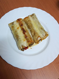 Una foto de Canelones de aprovechamiento de pisto y pulpo