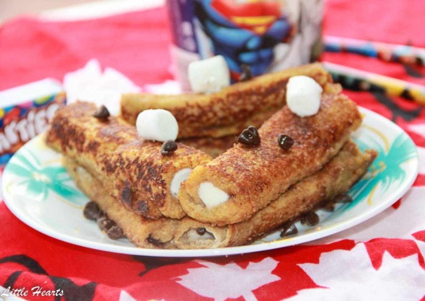 Marshmallow Stuffed Chocolate French Toast Roll Ups