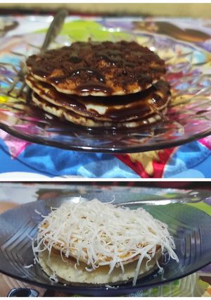 Foto resep Pancake coklat / keju (tepung instan)