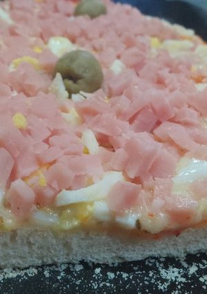 Una foto de Pizza de paleta y huevo