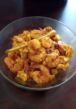 Foto resep Udang + tahu putih sambel pedas