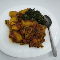 Matoke with minced meat#lovedish#marathon recipe A picture of Matoke with minced meat#lovedish#marathon recipe.