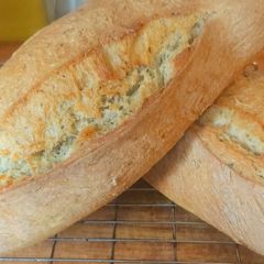 My Italian herb no knead loaves A picture of My Italian herb no knead loaves.