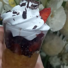 A picture of Chocolate 🍫 strawberry 🍓 dessert shorts.