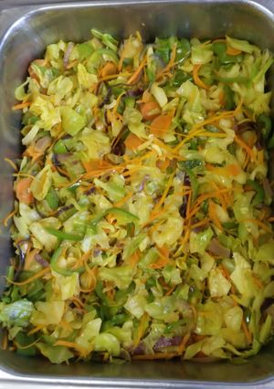 A picture of Chinese stir fried cabbage.
