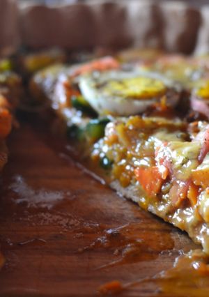 Una foto de Tarta con masa integral y verduras