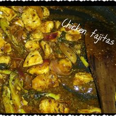 A picture of Chicken fajitas.
