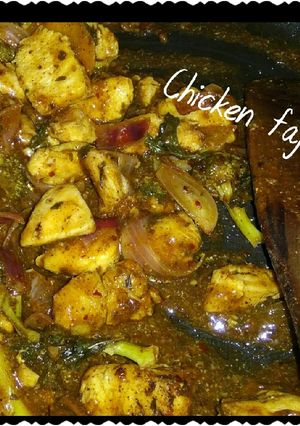 A picture of Chicken fajitas.