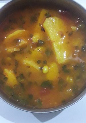 आलू मटर और टमाटर की सब्जी (aloo matar aur tamatar ki sabzi recipe in Hindi) रेसिपी मुख्य फोटो