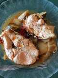 Salmón con verduras al horno