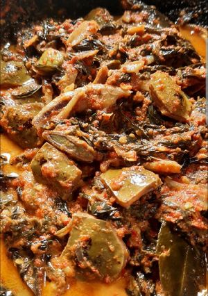 Foto resep Sambalado tanak daun ubi,petai & teri (khas minang)