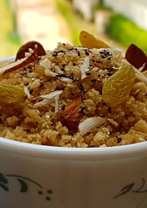 A picture of Malt Bati Churma, Organic Ghee.