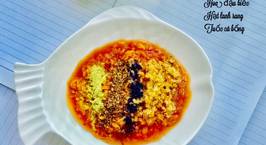 Hình ảnh món Cháo bột rau dền topping bột súp lơ hoa đậu biếc ruốc cá bống hạt lanh rang