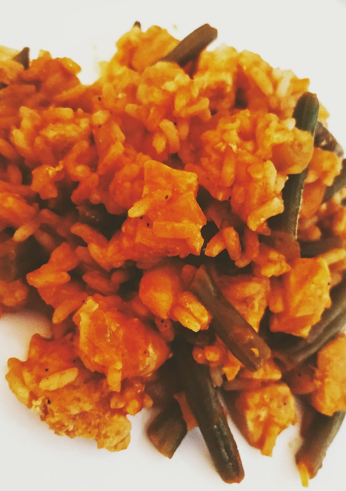 Una foto de Arroz con judías