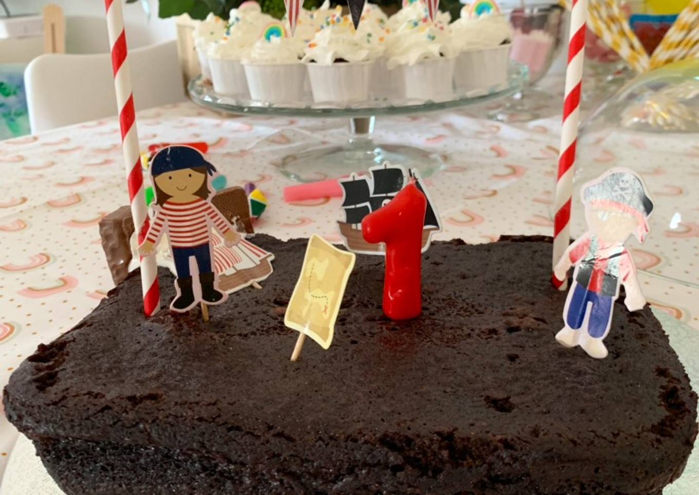 Bizcocho de galletas y nata en microondas para 1° “cumple Tete - Hermano mayor”