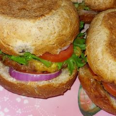 Home-made burgers A picture of Home-made burgers.