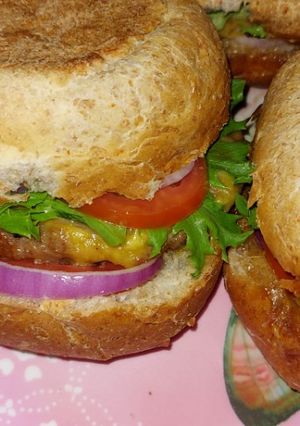 A picture of Home-made burgers.