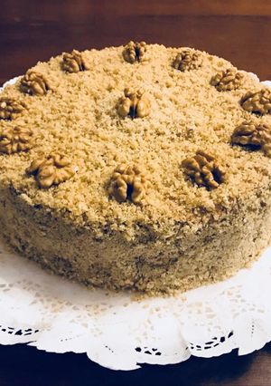 Una foto de Torta de nueces económica y sin horno