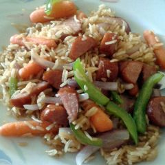 A picture of Smoked Sausage & Rice Skillet Dinner.