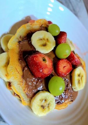 صورة لوصفة بان كيك 🥞🍪🍓🍈🍌