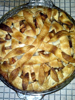 A picture of mixed apple pie.