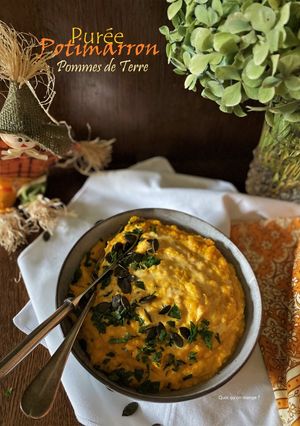 Une photo de Purée de potimarron rôti et pommes de terre