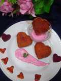 Beetroot bread roll hearts