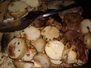 Una foto de peceto al horno con crema