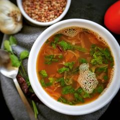 A picture of Kollu Rasam Horse gram Soup Ulavalu Rasam.