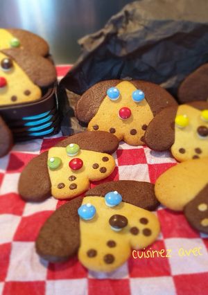 Une photo de Biscuits sablés tête de chien trop choux