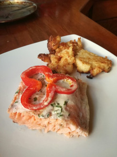 Una foto de Salmón al horno