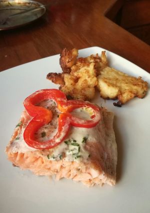 Una foto de Salmón al horno