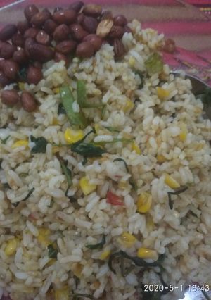Foto resep Sepiring simpel Nasi goreng kangkung jagung pedas