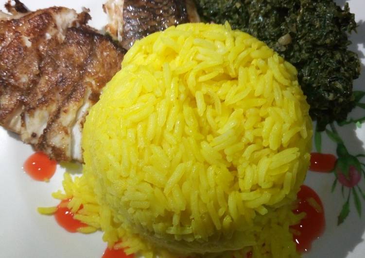 Fish fillet,rice and spinach #maindish#teamalpha#luhyalocaldish