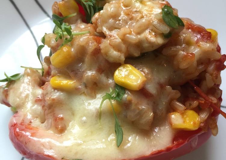 Award-winning Chicken stuffed bell peppers