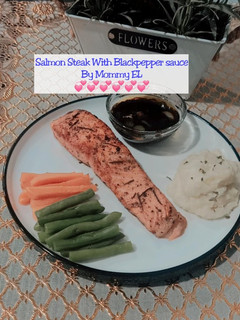 Foto resep Salmon Steak With Blackpepper sauce