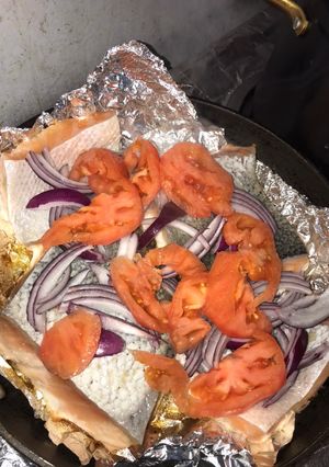Una foto de Salmón Encebollado 😋