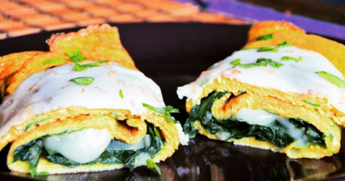 Rollitos de tortilla con espinacas y queso Receta de Esther Zabala Cookpad