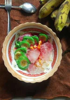 Foto resep Es pisang ijo