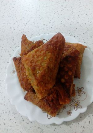 عکسی از دستور سمبوسه مرغ قارچ