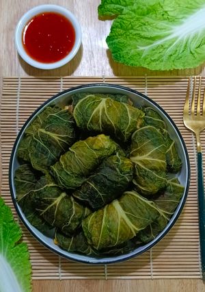 Foto resep Sawi Gulung Ayam Jagung