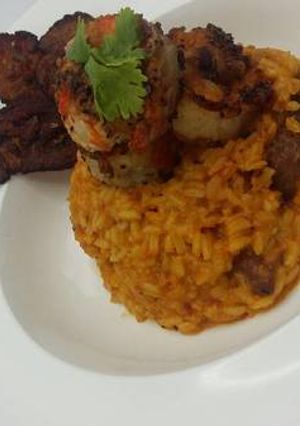 A picture of Jollof risotto rice.