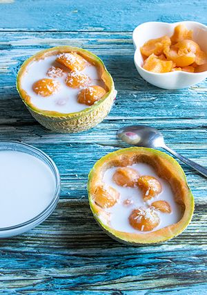 Une photo de Soupe melon coco gingembre