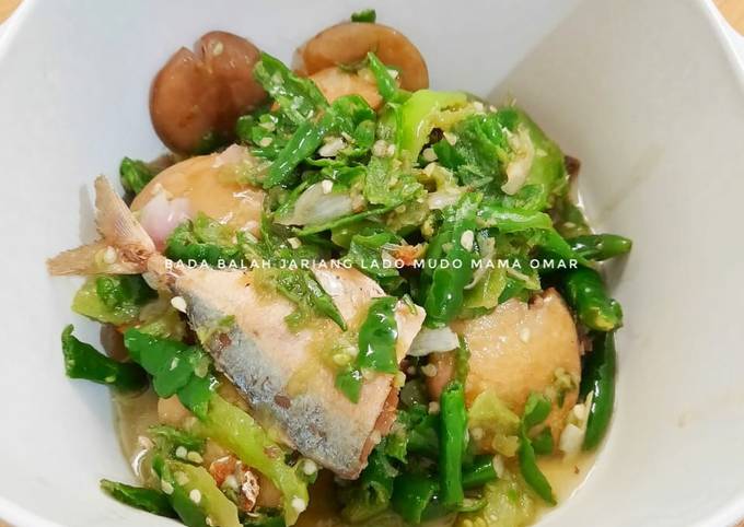 Ikan asin jengkol cabe hijau (Bada balah jariang lado mudo)