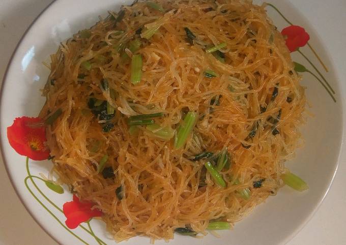 Resep Bihun Goreng Sawi Hijau Sederhana Buatan Sendiri # Anti Gagal