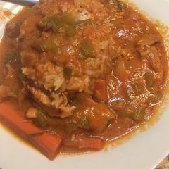 A picture of American virgin of African Peanut butter stew.