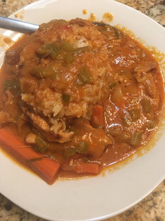 A picture of American virgin of African Peanut butter stew.