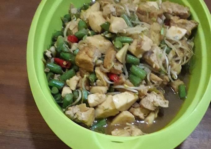 Ternyata ini loh! Cara gampang memasak Tumis buncis, taoge, tahu, putih telur  nikmat