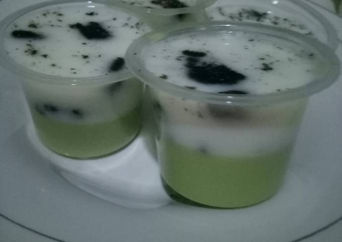 Puding oreo lapis macha silky