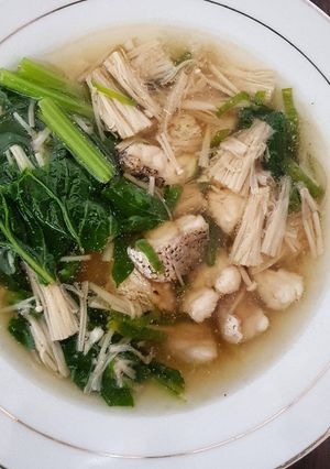 Foto resep Sup ikan sunu jamur enoki